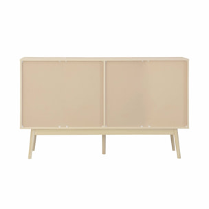 Buffet de rangement décor bois naturel. Linear. deux portes. deux étagères. buffet haut. vaisselier.  L 150 x P 39.5 x H 90cm