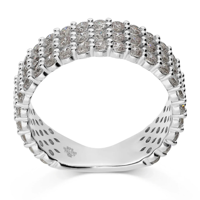 Anello a Fascia in Argento 925 con Pavé di Cubic Zirconia