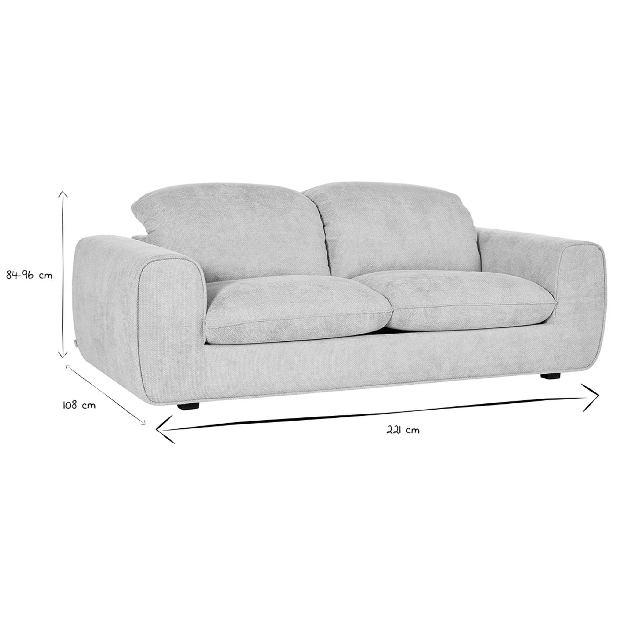 Canapé convertible avec têtières ajustables 3 places en tissu velours chenille beige NOAM
