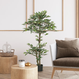 Ficus Artificial 150 cm Árbol Artificial en Maceta Decorativa para Interior Hogar Salón Oficina Ø15x150 cm Verde