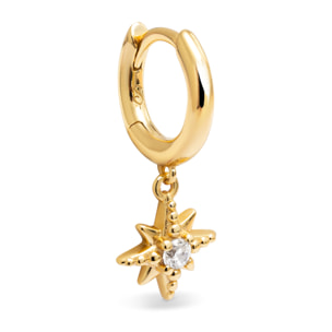 Pendiente Suelto Aro Stella Plata Baño Oro