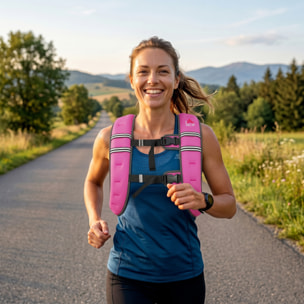 Gilet lesté 8 Kg - veste lestée de sport fitness - poche de rangement intégrée - Oxford rose