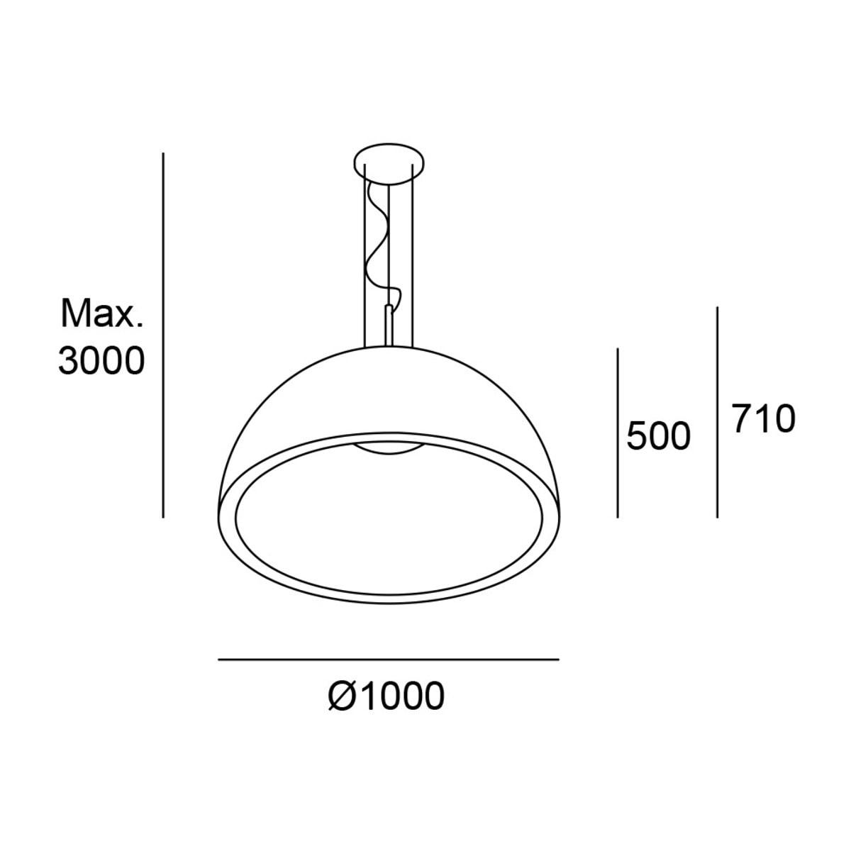 LEDS C4 Colgante Umbrella Ø1000 E27 15W Plata 1500Lm