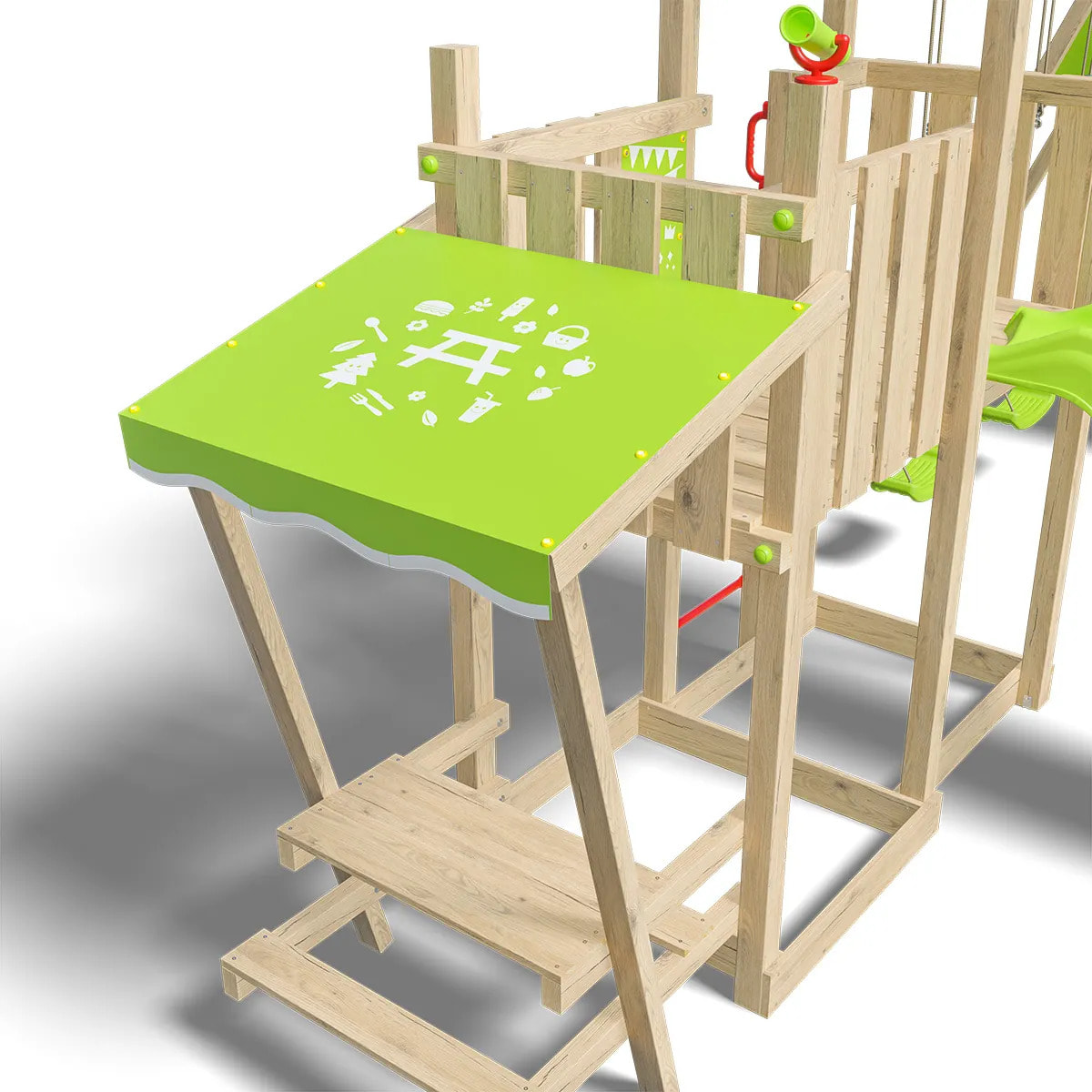Aire de jeux bois 2,20 m ZESTY XPRESSION XL - 14 enfants