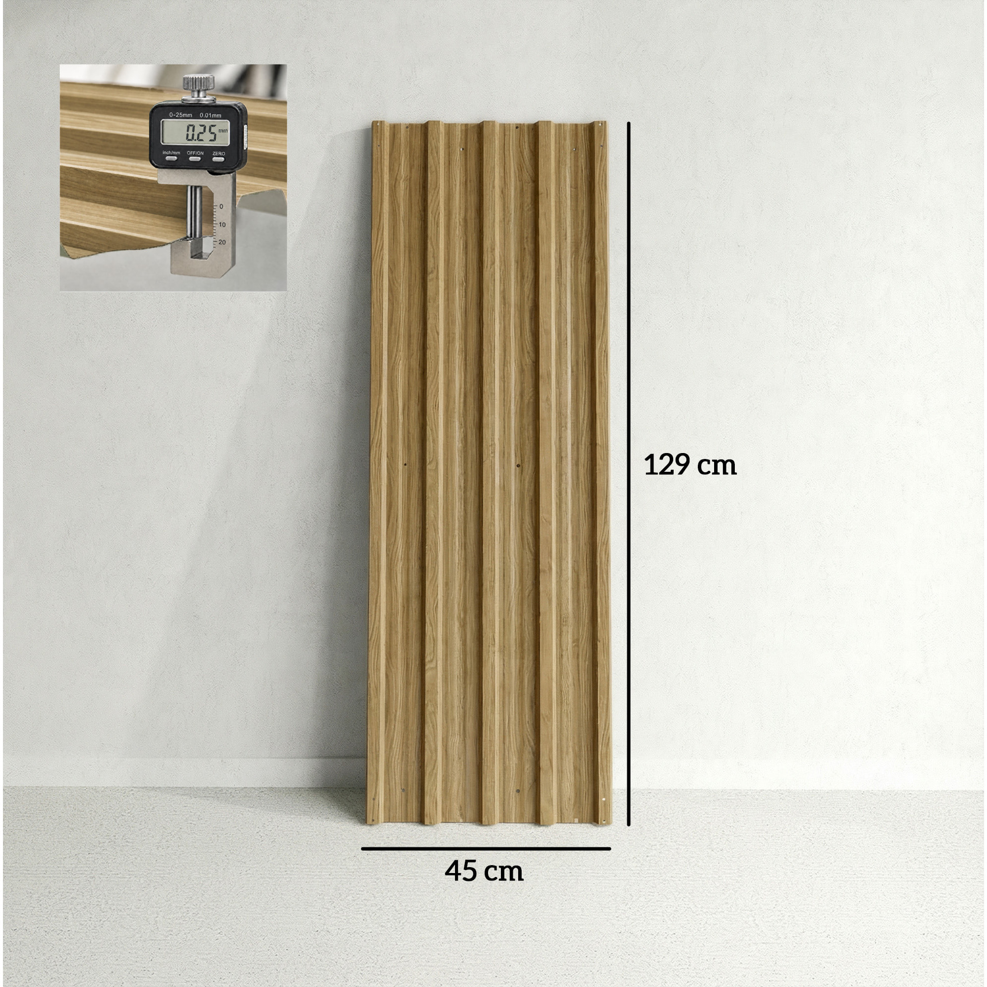 Lot de 12 panneaux - dim. 129L x 45l cm - tôle acier ondulé couleur bois naturel