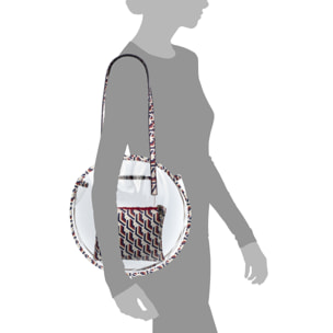 IRIA QUINTANA Borsa a Spalla da Donna Asti. Materiale PVC PU Pelle Sintetica Stampata 42x14x32 Cm. colore rosso