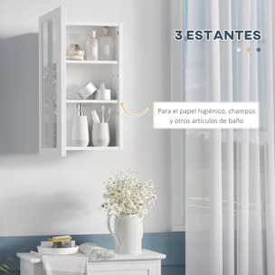 Armario con Espejo de Baño Botiquín de Pared Mueble Colgante para Baño con Puerta y Estantes Ajustables para Dormitorio Aseo 40x12x71 cm Blanco