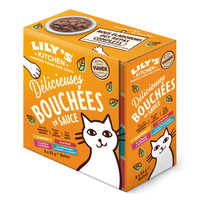 Lot de 48x85g - Lily's Kitchen Chat Délicieuses bouchées en sauce Multipac