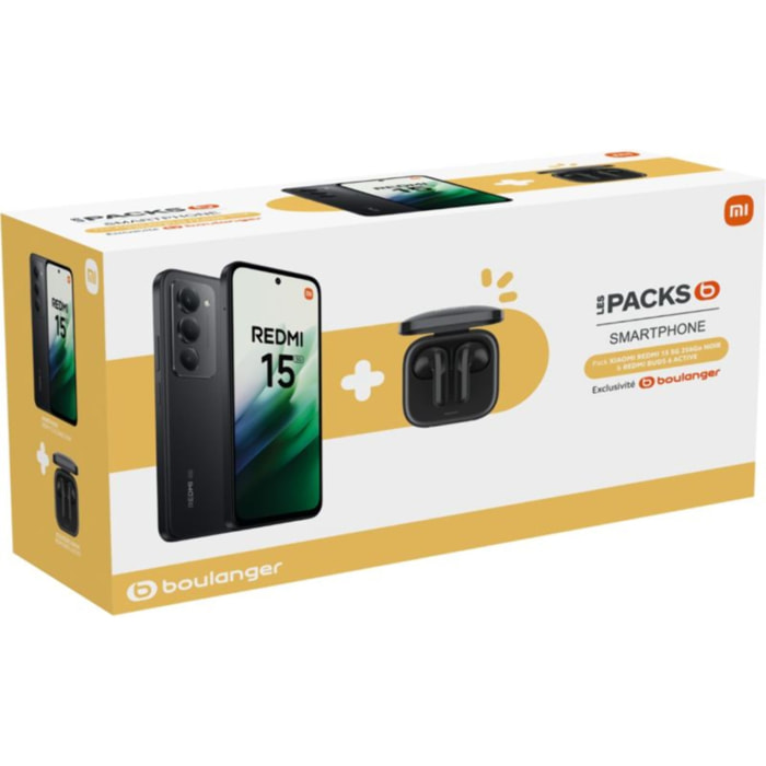 Smartphone XIAOMI Pack Redmi 15 256Go + Redmi Buds6 Active