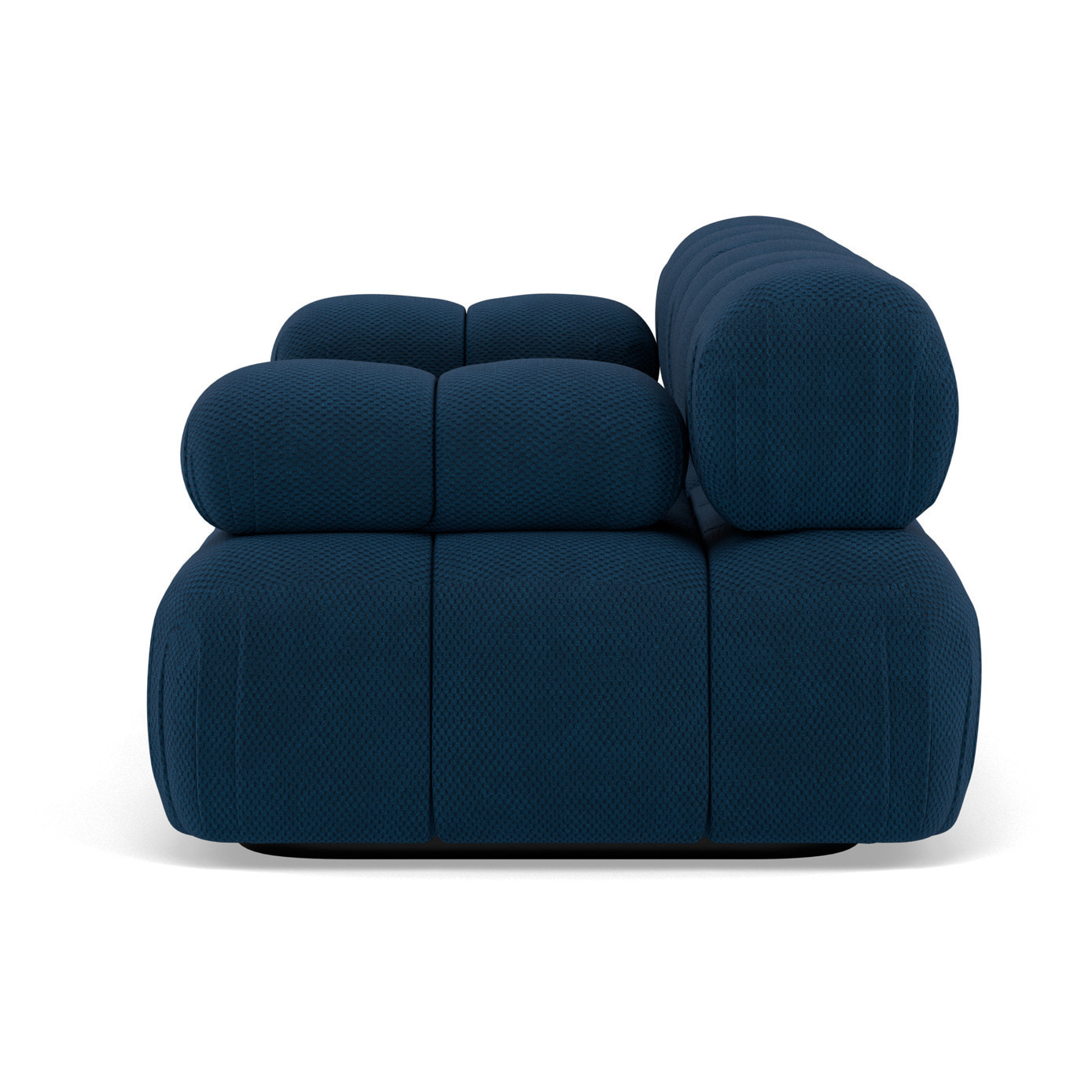 Ruby - canapé droit modulable 2 places en velours texturé - Bleu