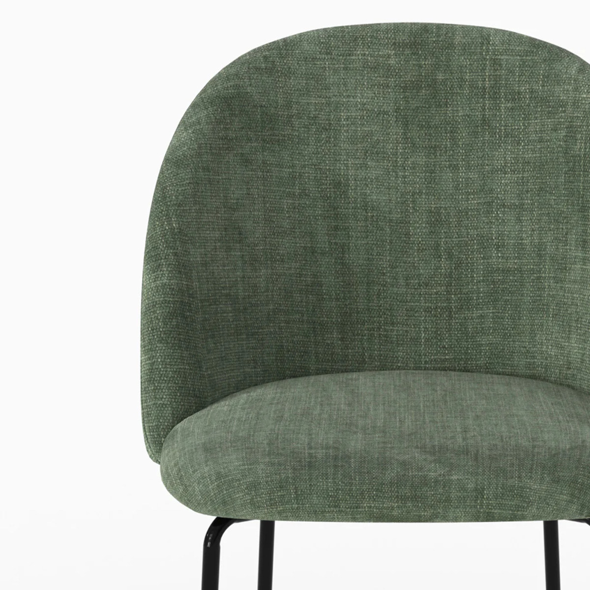 Lot de 2 chaises en tissu texturé vert sapin - Karl