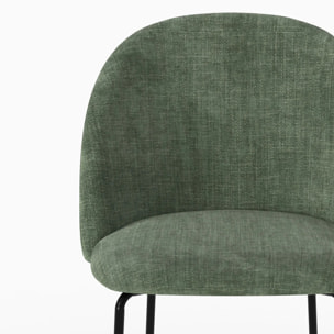 Lot de 2 chaises en tissu texturé vert sapin - Karl