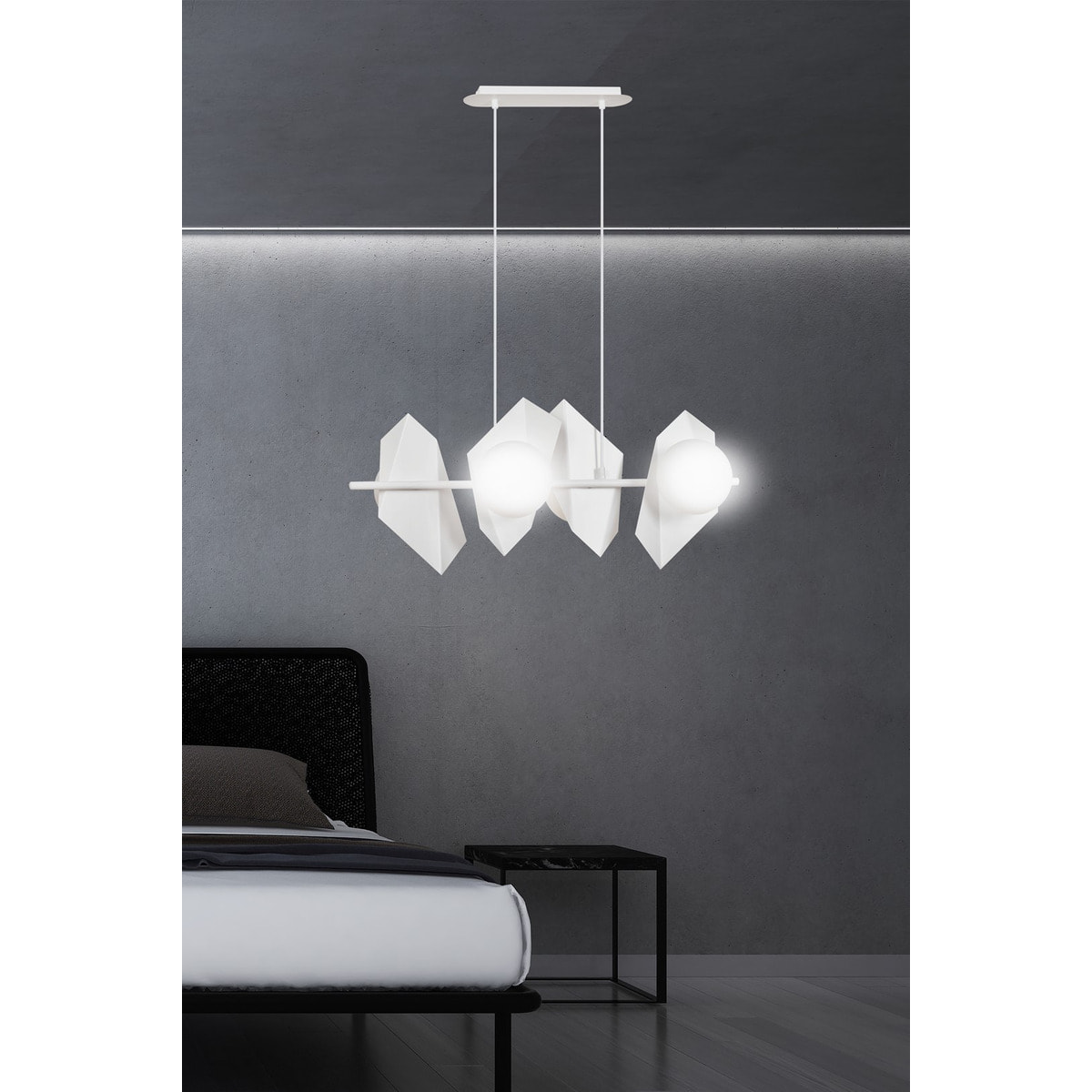 Lampada a sospensione Drifton in acciaio bianco