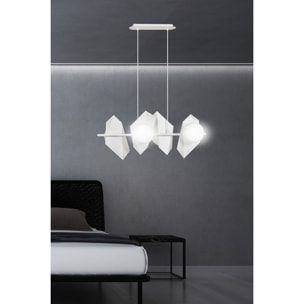 Lampada a sospensione Drifton in acciaio bianco