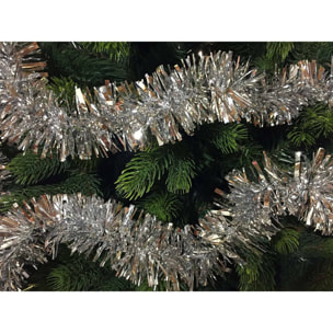 Decorazione da Natale Dhatto, Addobbo natalizio, Ornamento da natale, Decorazione festiva, Made in Italy, 1000x8 h8 cm, Argento