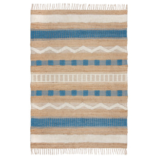 Tapis en jute Medina bleu Bleu