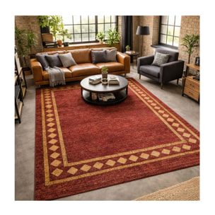 Tapis salon et chambre tissé motif simple PUMI