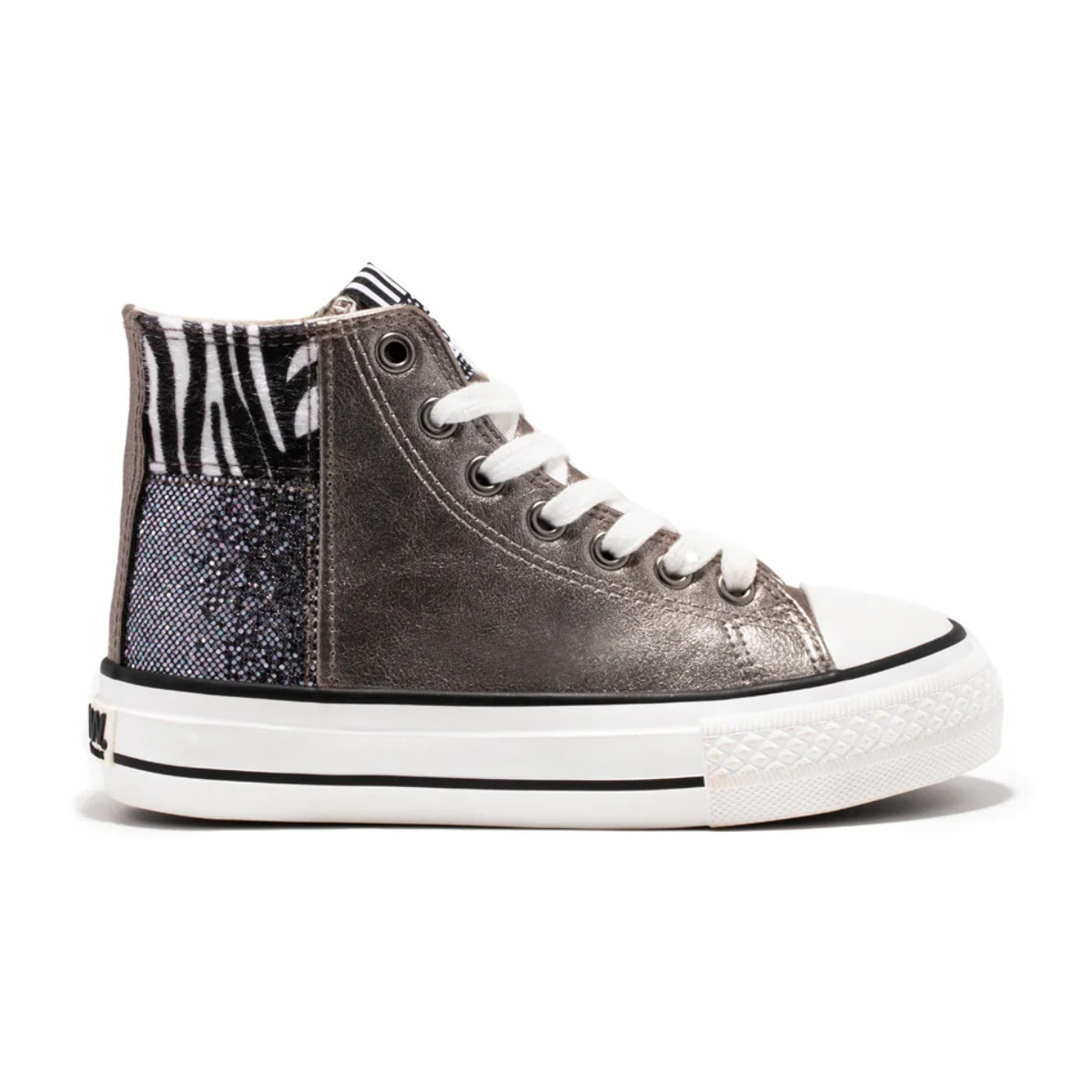 Zapatillas Altas de Niña Patchwork Multicolor B&W