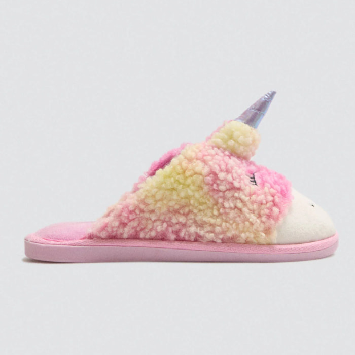 Pantofole per bambini con unicorno 3D