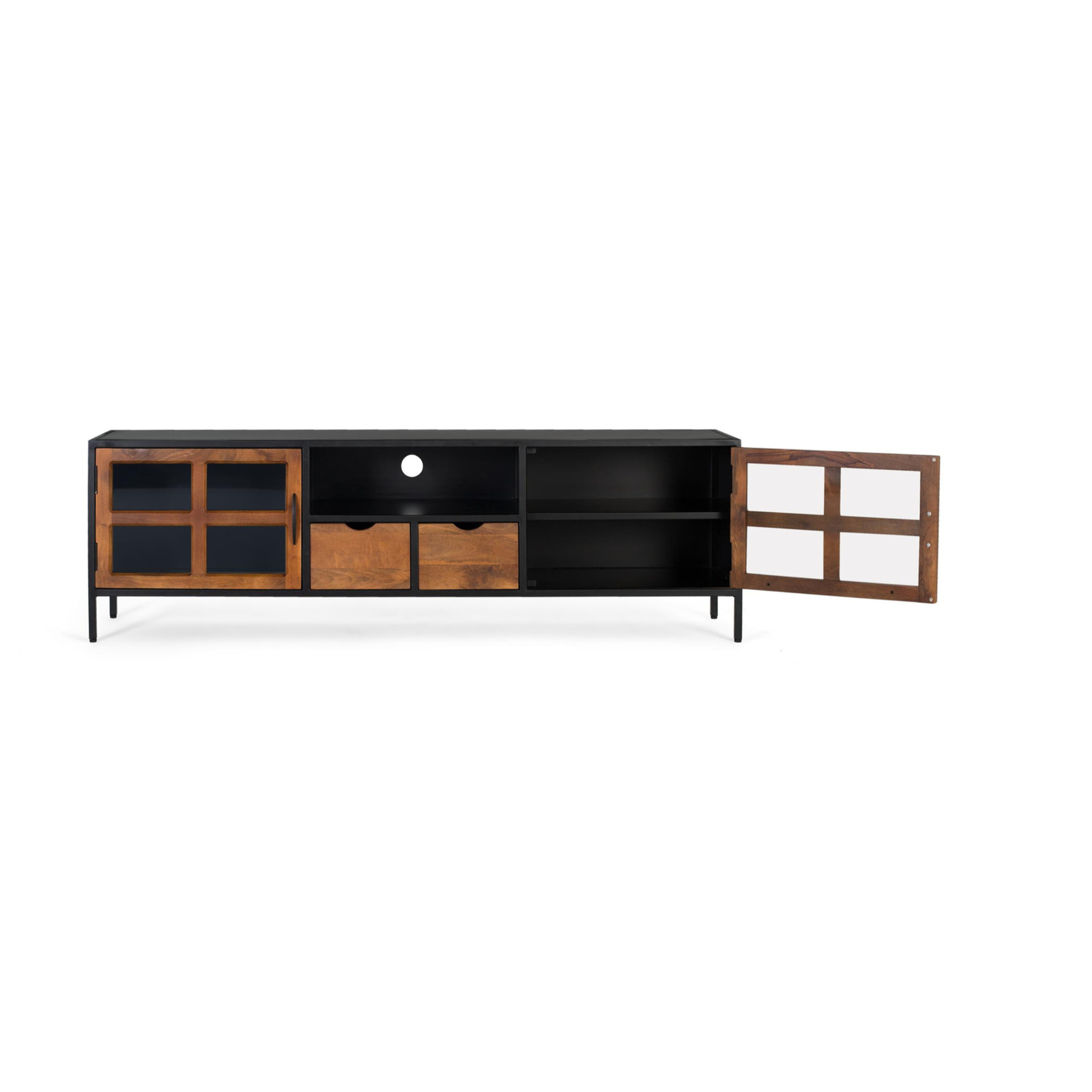 Mueble TV de Madera de Mango 180 Cm Estilo Industrial