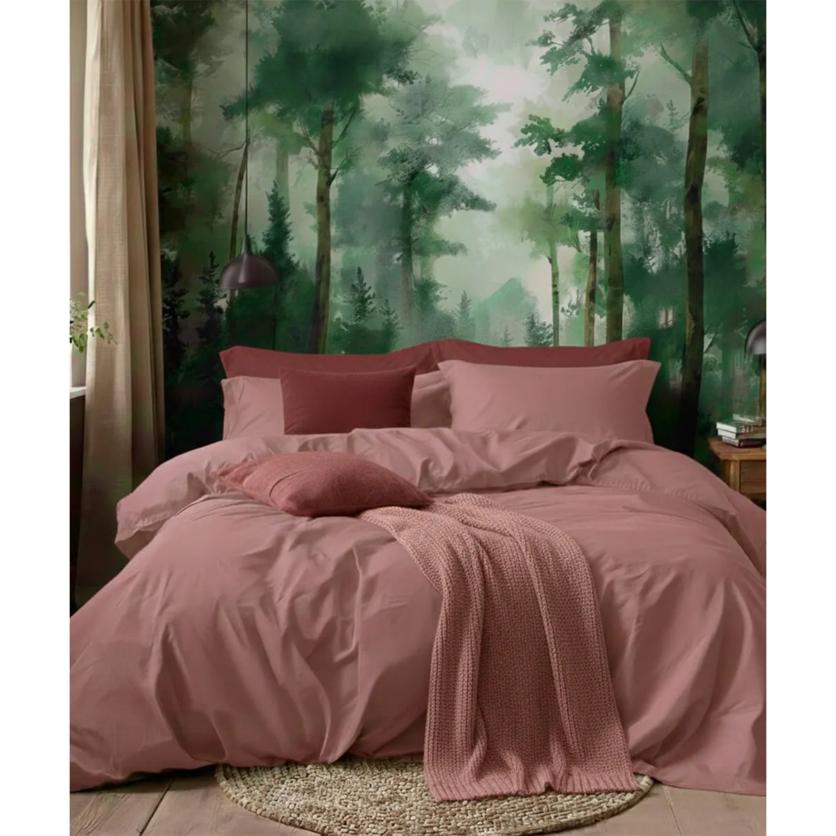 Parure CopriPiumino e Federe RASO ROSA tinta unita per letto matrimoniale 100% Raso di Cotone e Made in Italy