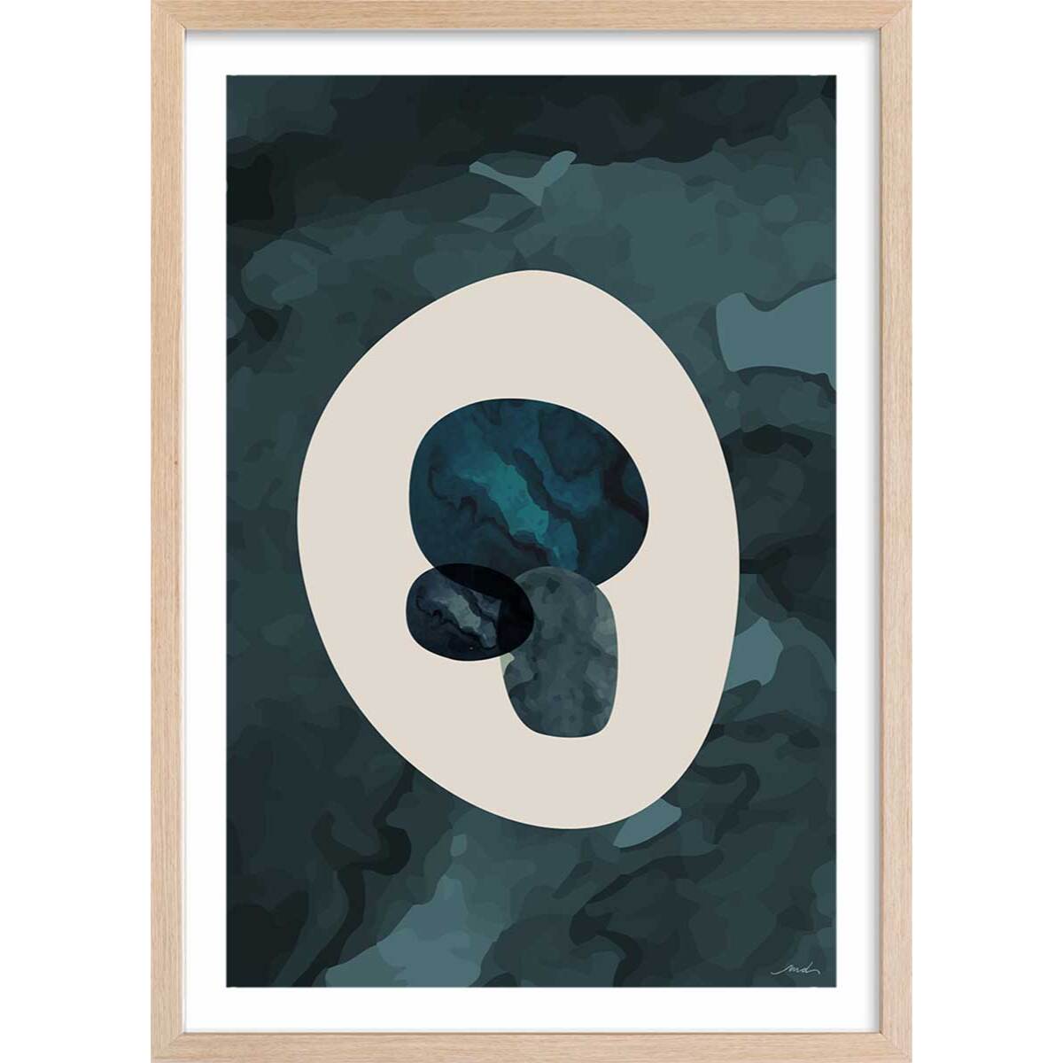 Affiche pierre labradorite Affiche + cadre en bois - Chêne