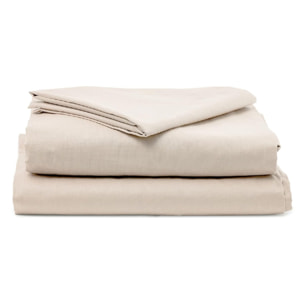 Completo lenzuola in cotone - Beige