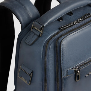 Piquadro Zaino da viaggio in pelle porta pc e iPad® con protezioni antiurto e RFID