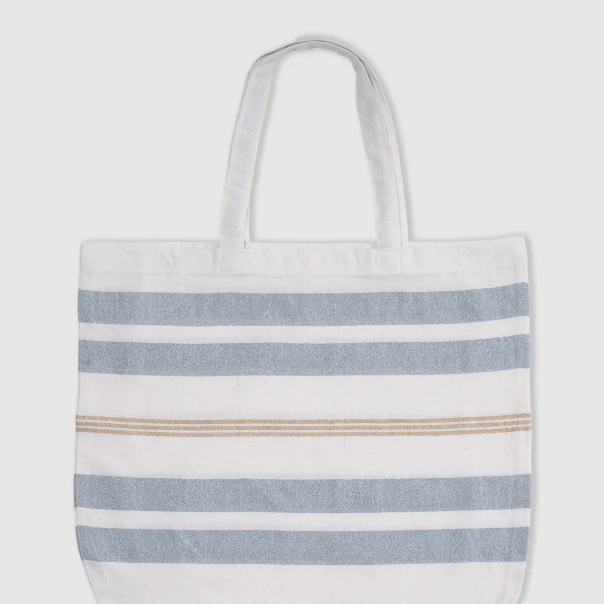 Pack bolso + toalla pareo algodón raya velour azul agua