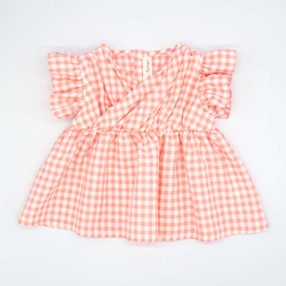 BLUSA DRAPEADA VICHY PLUMETI ROSA