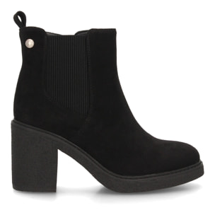 Botines Chelsea Mujer Negros con Plataforma y Tacón Ancho