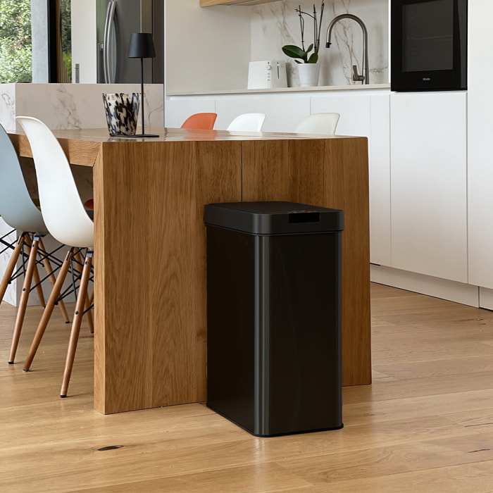 Poubelle automatique inox SILVERLAKE noir 60L