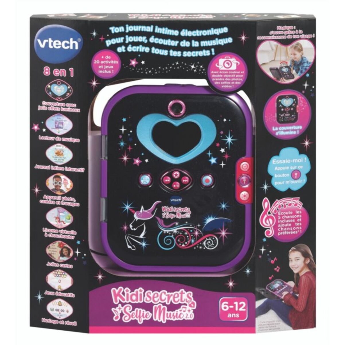 Jeu éducatif VTECH KidiSecrets Selfie Music 2.0 noir