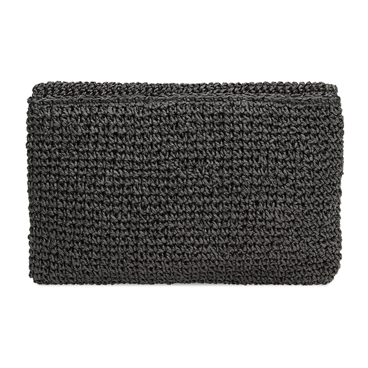 Clutch de playa negro en paja