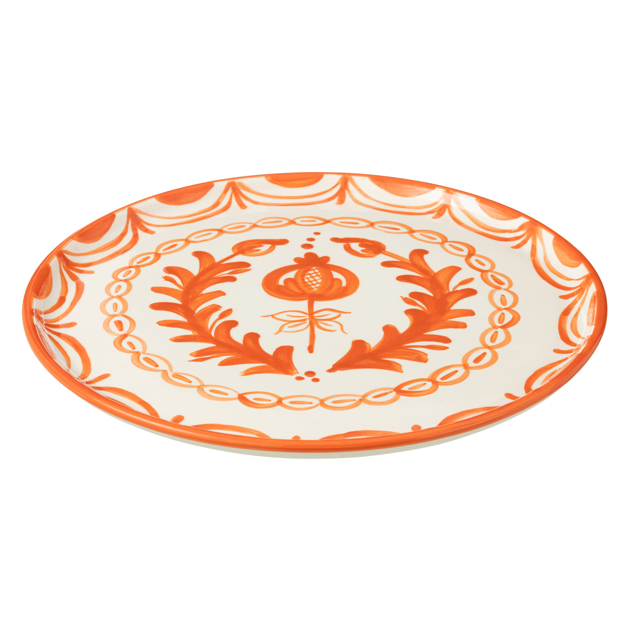 J-Line assiette Granada - céramique - blanc/orange