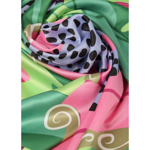 Foulard satinato leopardo seduto