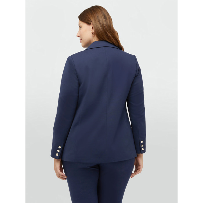 Fiorella Rubino - Blazer con pin en viscosa LENZING™ ECOVERO™ - Azul