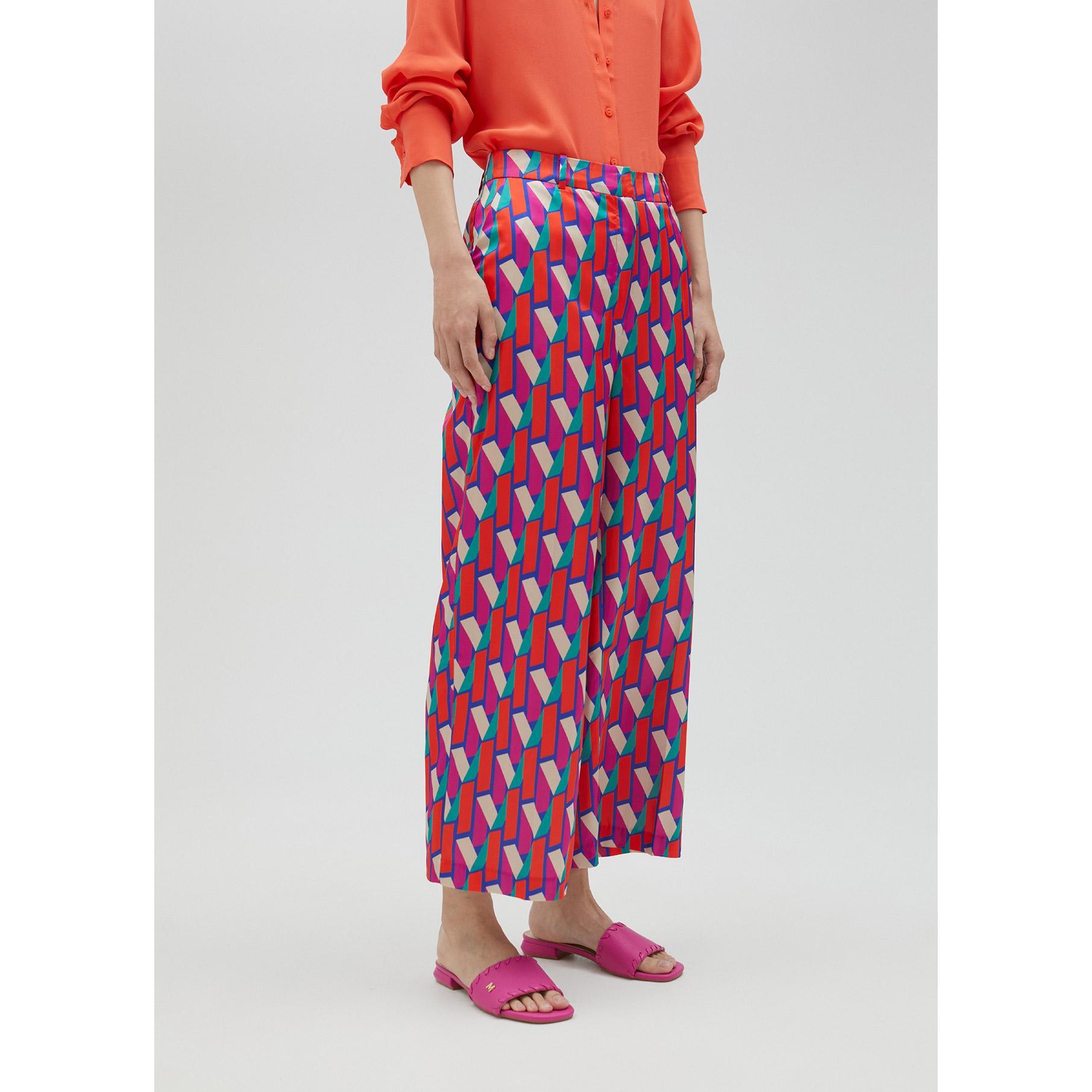 Pantaloni palazzo logo multicolore