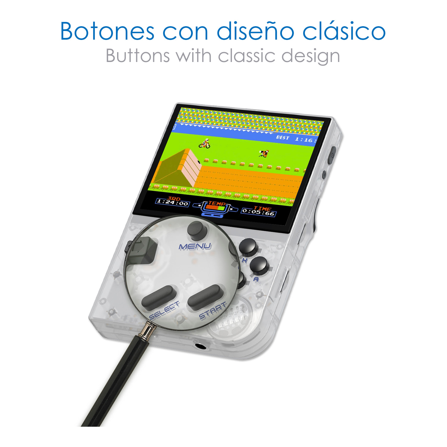 Console emulatore multipiattaforma RG35XX. Schermo IPS da 3,5"; Quad Core 384 MHz, 16 GB. Sistema operativo Linux. +5.000 giochi.