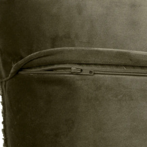 Coussin bouclette Soana vert kaki 45x45cm