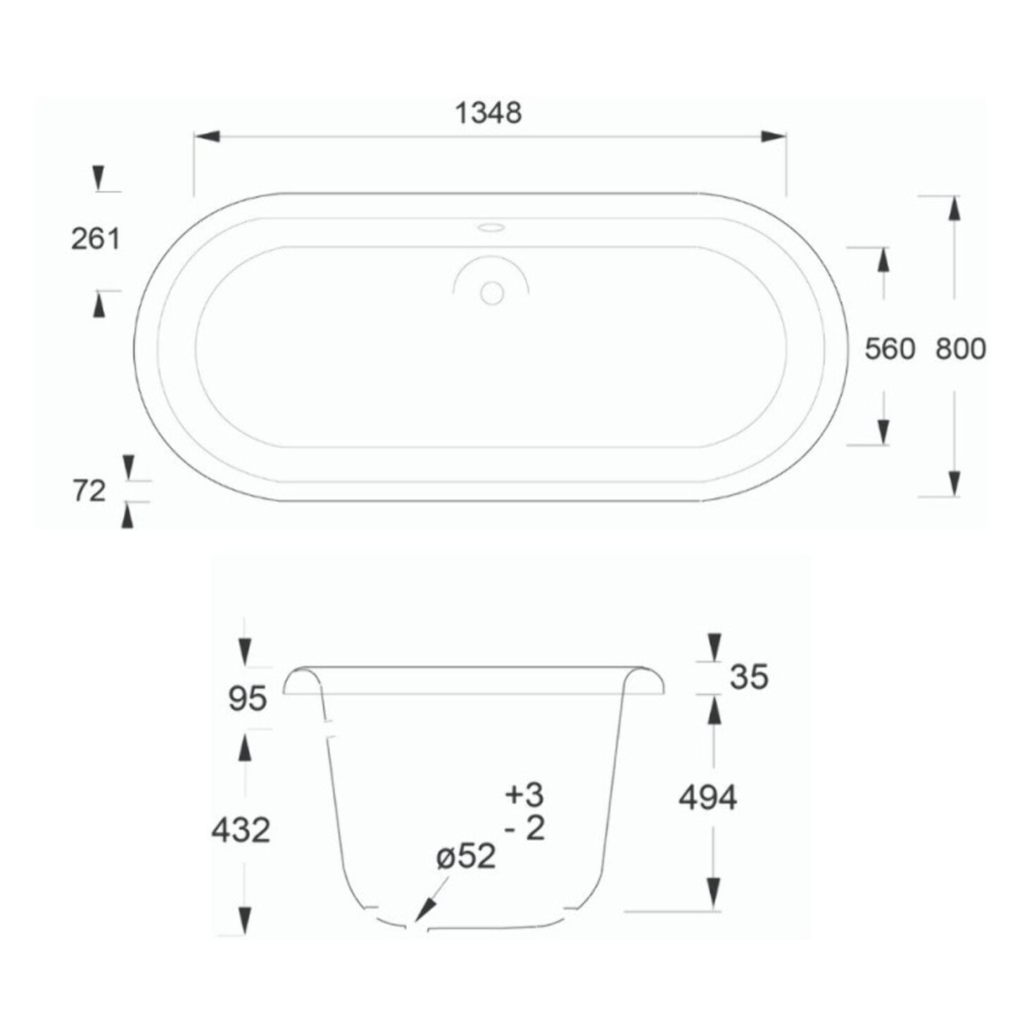 Baignoire Ilot Cléo 175 x 80 fonte