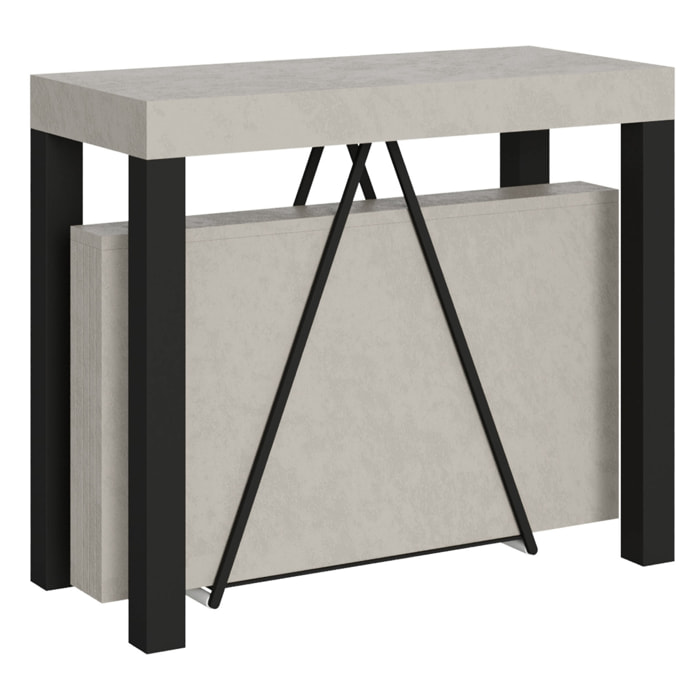 Consolle allungabile 90x40/300 cm Tiris cashmere telaio antracite