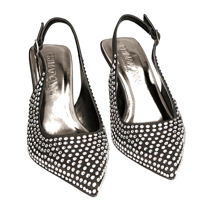 Salón destalonado negro, tacón 7,5 cm