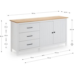 Buffet 2 portes et 3 tiroirs - IDA