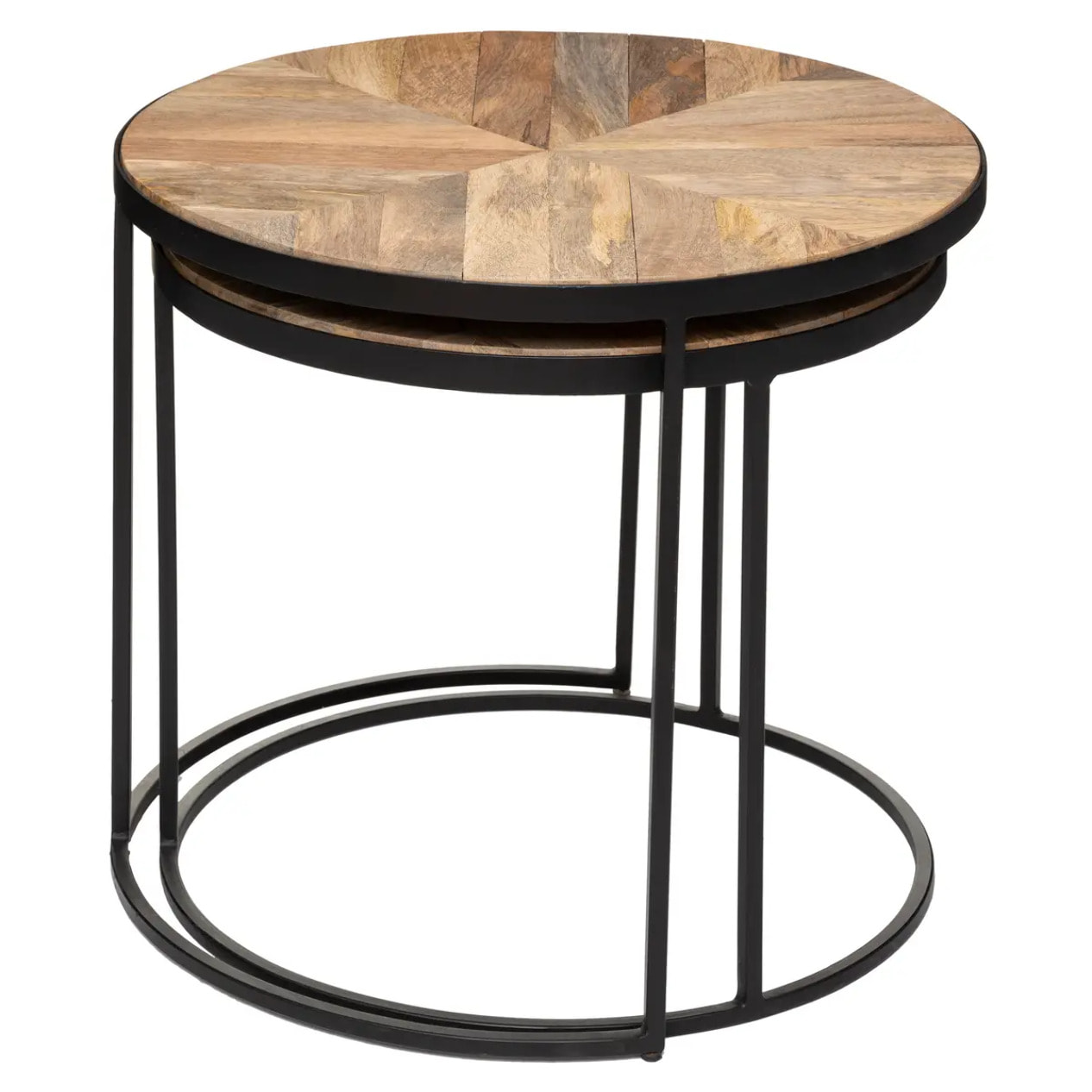Lot de 2 tables gigognes "Basile" manguier D51/56cm