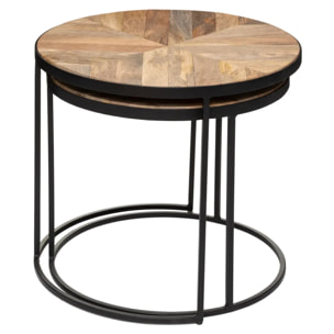 Lot de 2 tables gigognes "Basile" manguier D51/56cm
