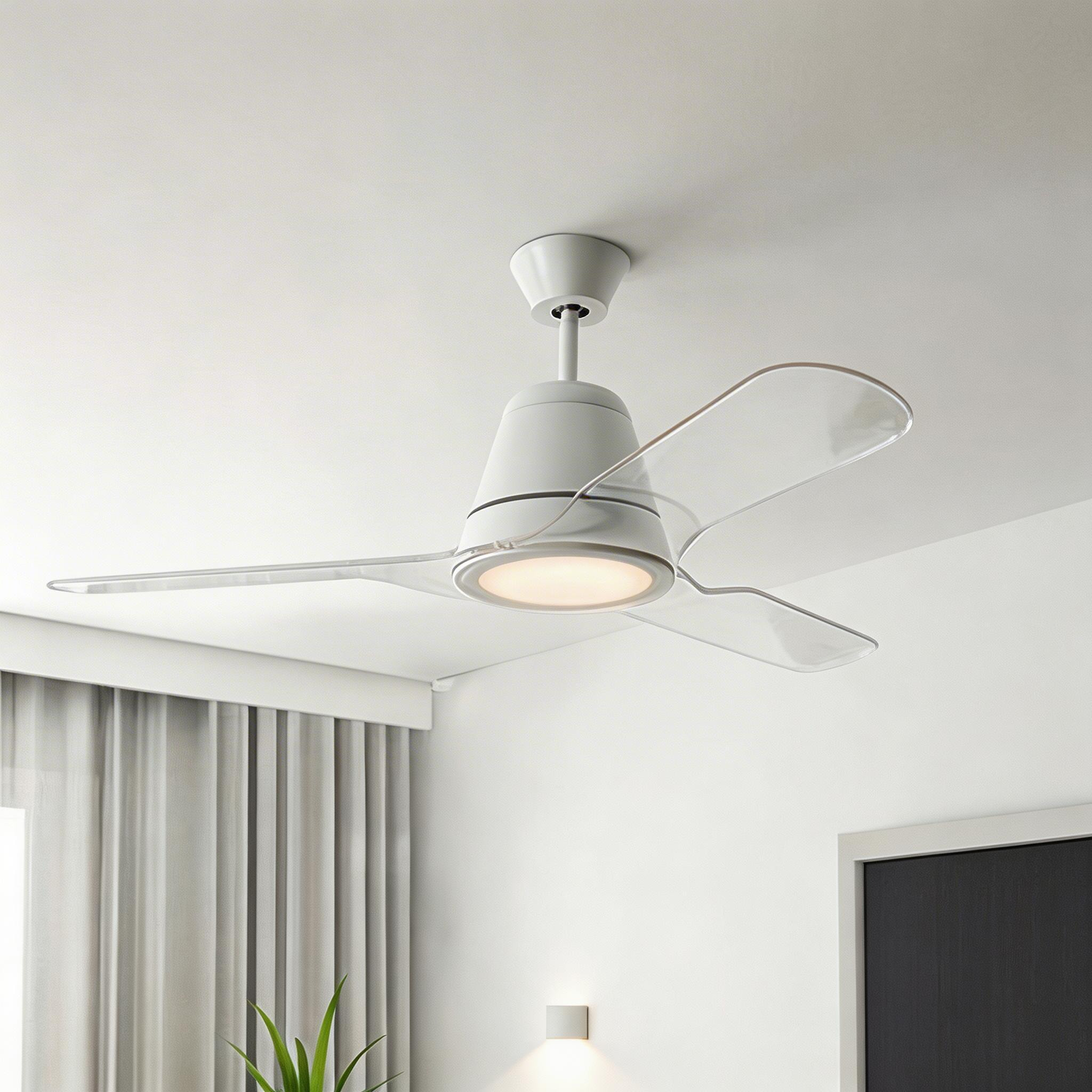 Forlight Ventilador IP20 Tiga LED 18.9W 3000K Blanco brillante Transparente