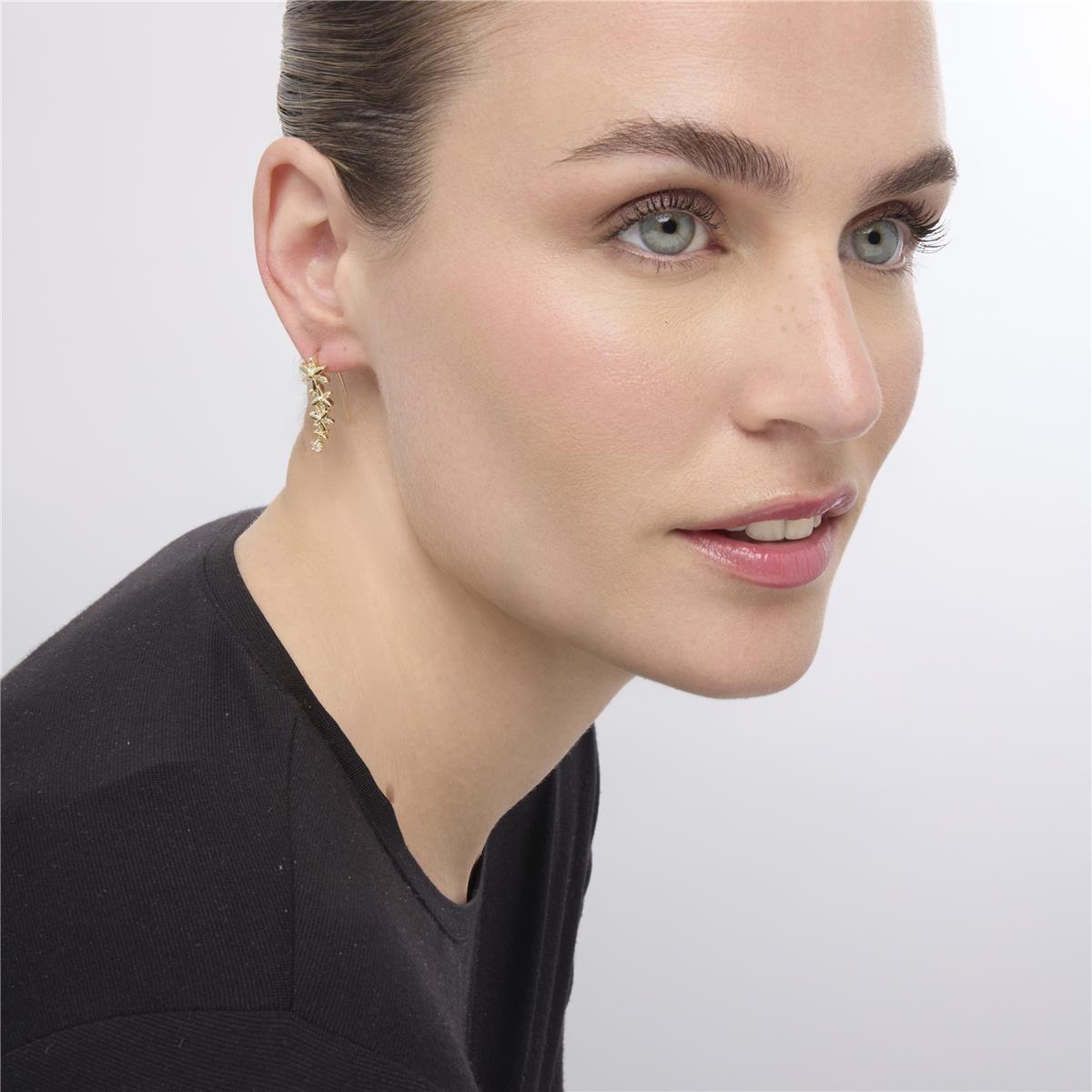 Pendientes acabado oro amarillo de 18k y Circonita Brillante