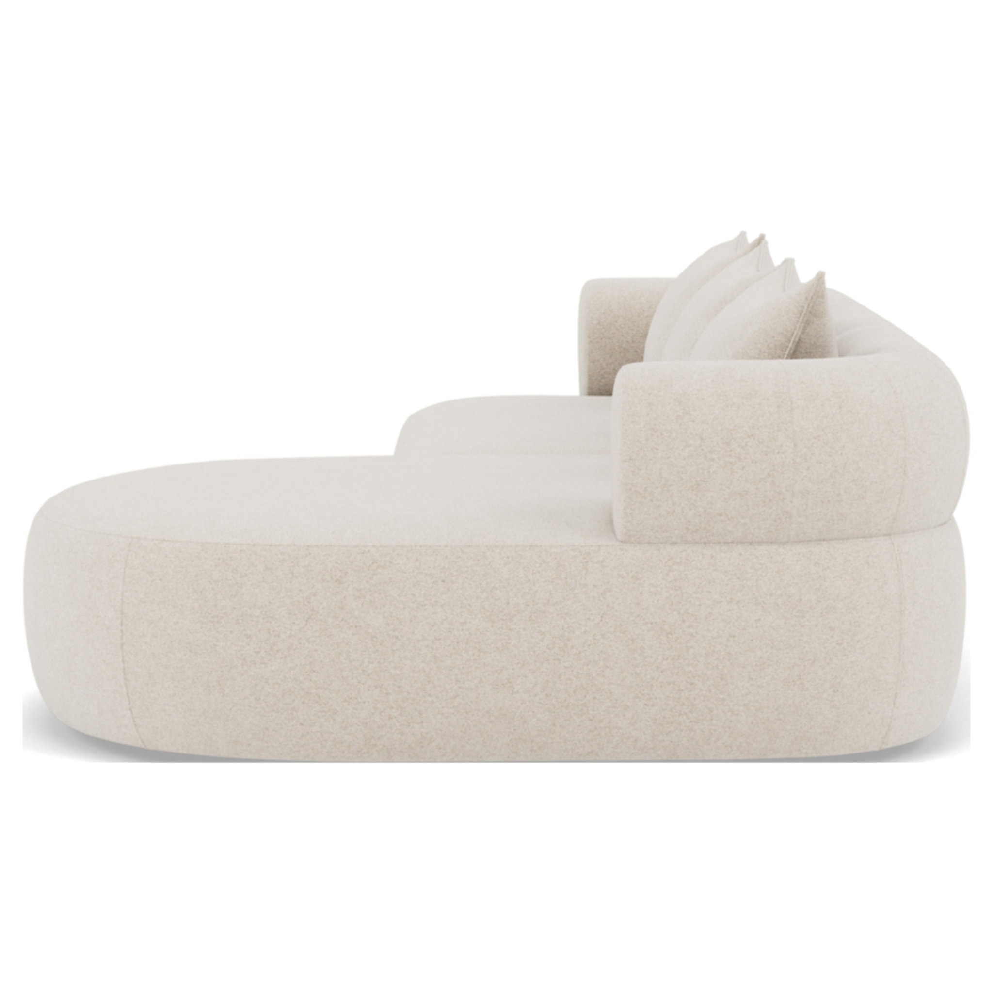 Angela - canapé d'angle droit 4 places en velours texturé - Beige