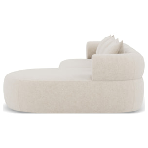 Angela - canapé d'angle droit 4 places en velours texturé - Beige
